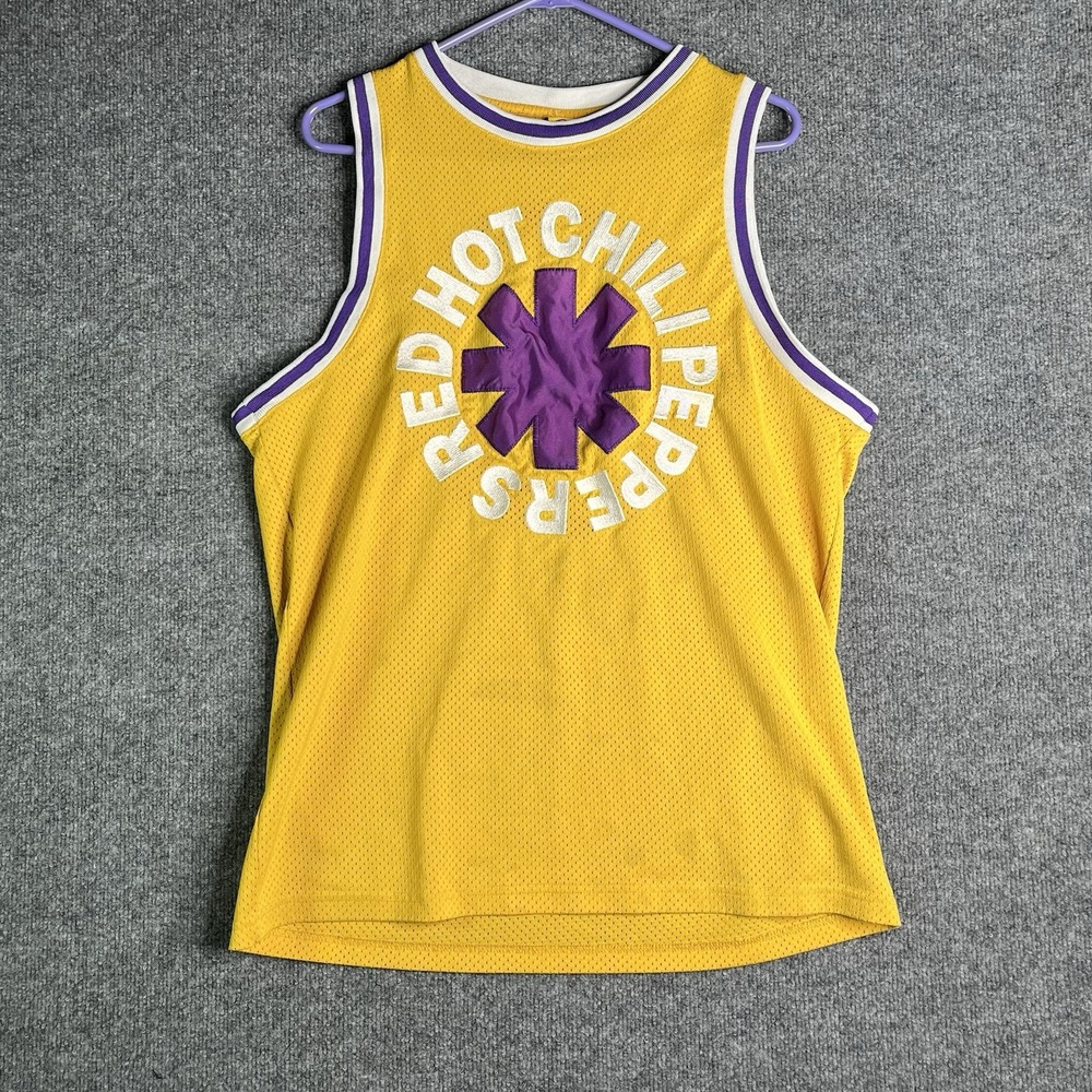 Red Hot Chili Peppers Basketball Jersey Medium Yellow Bravado Los‎ Angeles